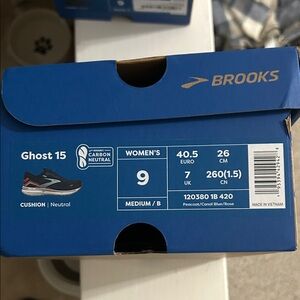 Brooks Ghost 15 Women's Shoes - Coastal Blue and Rose